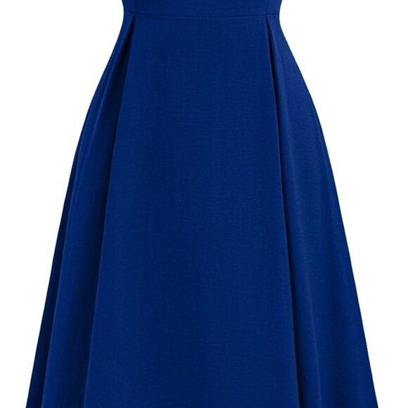 Plus Size V-Neck Sleeveless Maxi Dress with Pockets for Wedding and Formal - Picture 2 of 7